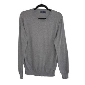 J.Crew Harbor Cotton Wool Crewneck Sweater Gray Men's Large Classic Minimalist